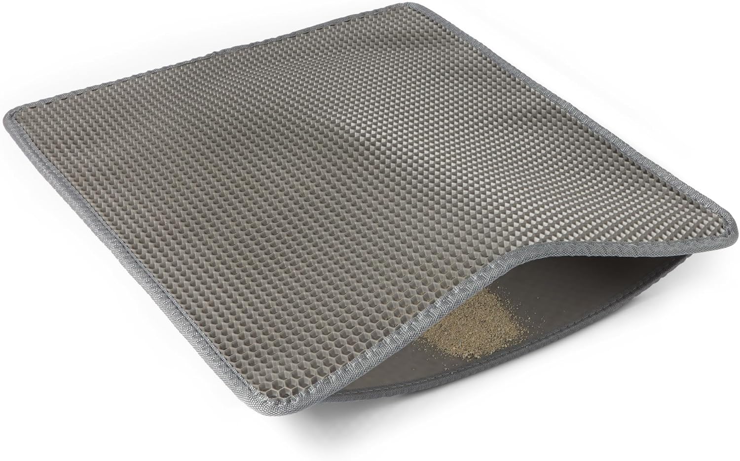 Amazon Basics non-slip cat litter trapper mat placed near a litter box