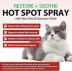 Two pack of plant based cat itch relief spray showcasing the natural ingredients label.
