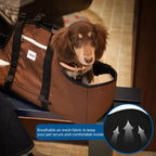 Model wearing Duuclume dog purse as cross-body bag