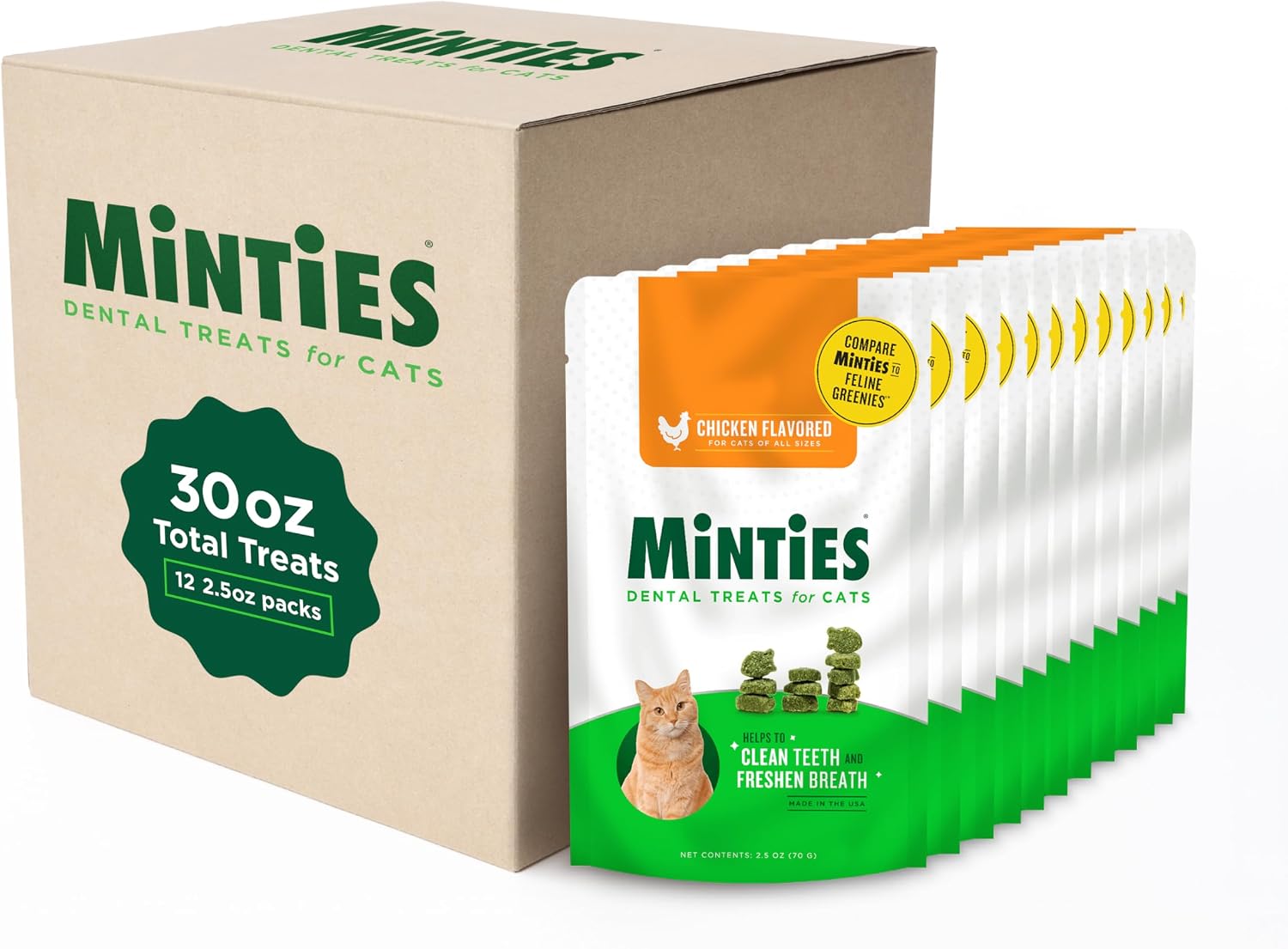Minties Dental Treats for Cats, Salmon Flavored Cat Dental Treats, Freshens Breath and Controls Tartar, 10oz - Image 10