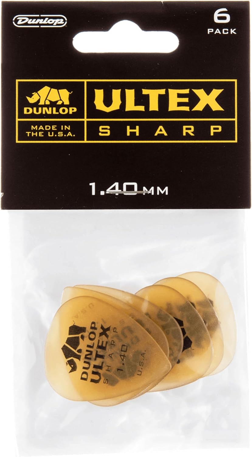 Close up view of the aeronautical grade Ultex material on a 2.0mm Dunlop pick.