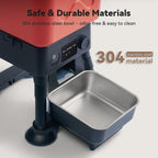 Bottom view of the heavy duty dog feeder showcasing the anti slip suction cups and battery backup compartment.