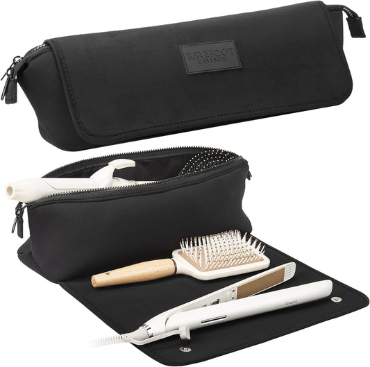 Barefoot Caribou hair tools travel bag in black neoprene