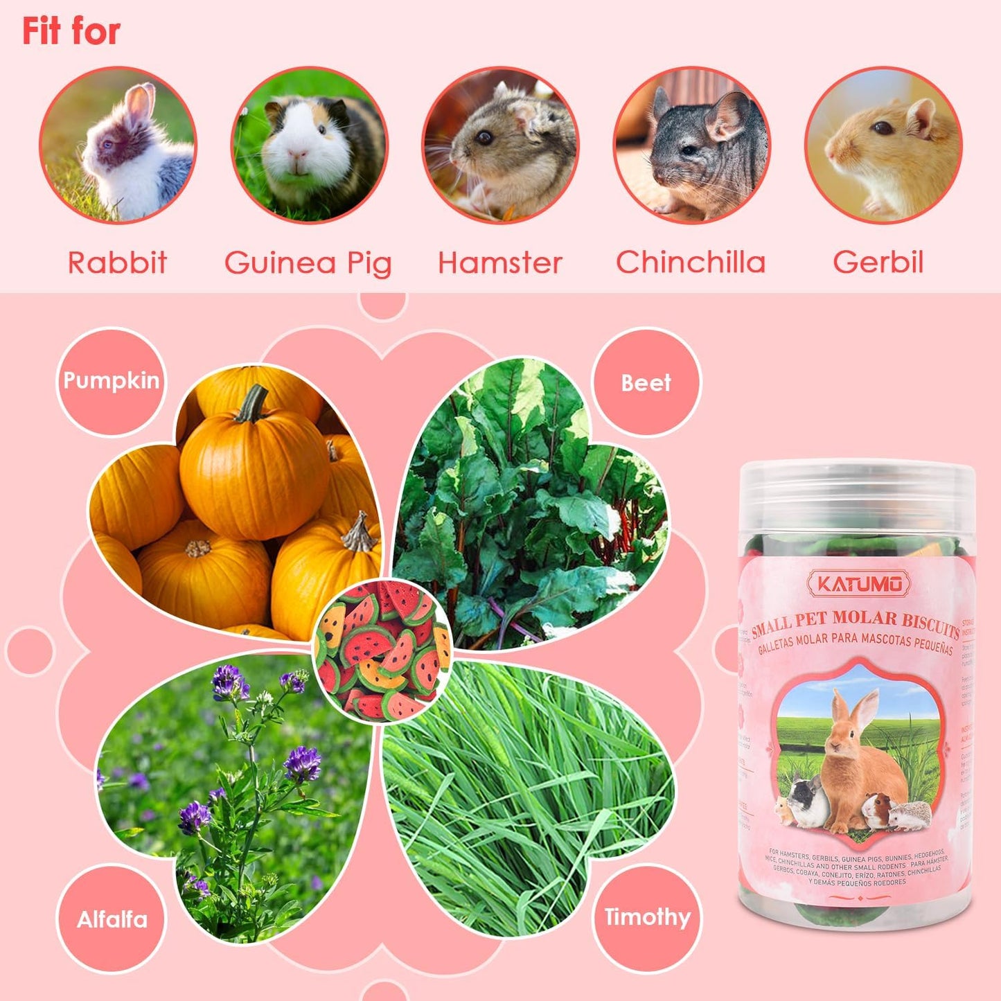 Natural timothy hay snacks for guinea pigs and hamsters tooth care close up
