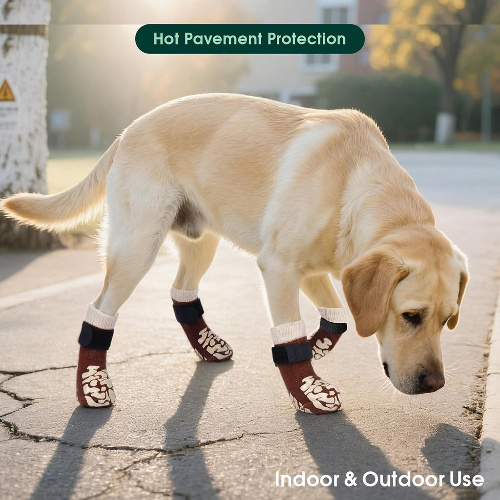 Kuoser dog socks demonstrating grip on smooth tile surface