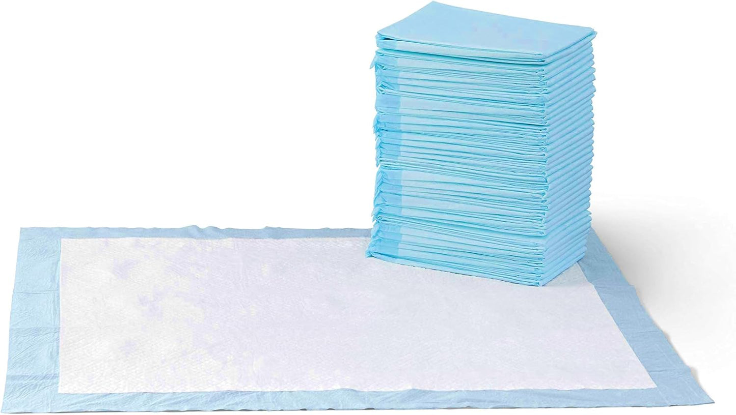 Amazon Basics Leak-Proof Dog and Puppy Potty Training Pee Pads with Quick-Dry 5-Layer Super Absorbent Design, Regular Size 22 x 22 inch, Blue & White, 100 Count - Image 10