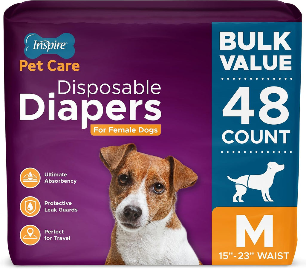 Inspire Pet Care Dog Diapers Female Dogs | Bulk Value Doggie Incontinence, Accidents, for Heat, Pee or Period and Housebreaking (Large (30 Count)) - Image 13