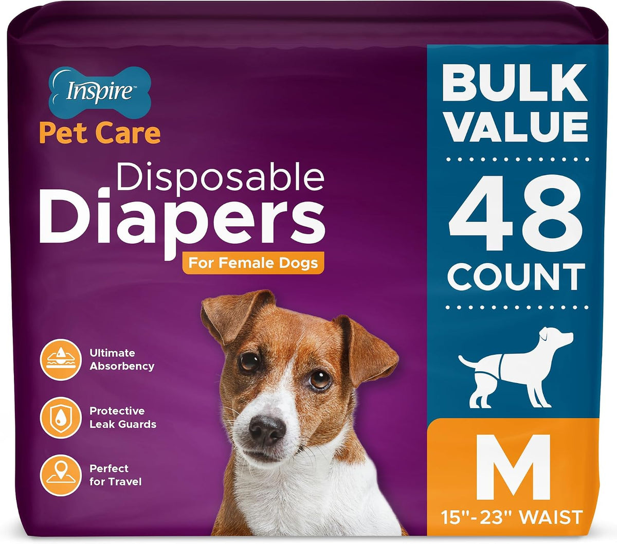 Inspire Pet Care Dog Diapers Female Dogs | Bulk Value Doggie Incontinence, Accidents, for Heat, Pee or Period and Housebreaking (Large (30 Count)) - Image 13