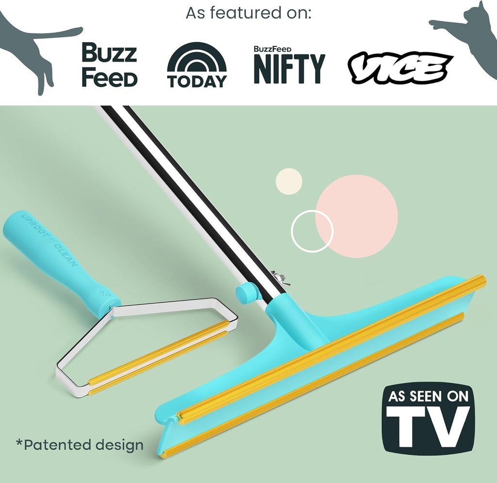 Uproot Cleaner Pro Pet Hair Remover Bundle - Including Xtra Carpet Rake for Pet Hair Removal Tool - Scrape Easy the Cat & Dog Fur from Your Carpet, Rugs, Cat Bed, Car Trunk & More - Image 9