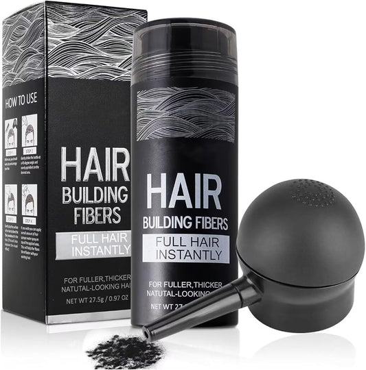 SHIFAKOU hair building fibers bottle with spray applicator front view for instant hair thickening