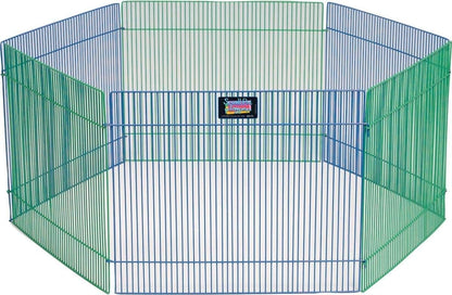 MidWest Homes for Pets Small Animal Pet Playpen/Exercise Pen, Blue and Green,1 Count (Pack of 1), Small Animal Playpen. - Image 1