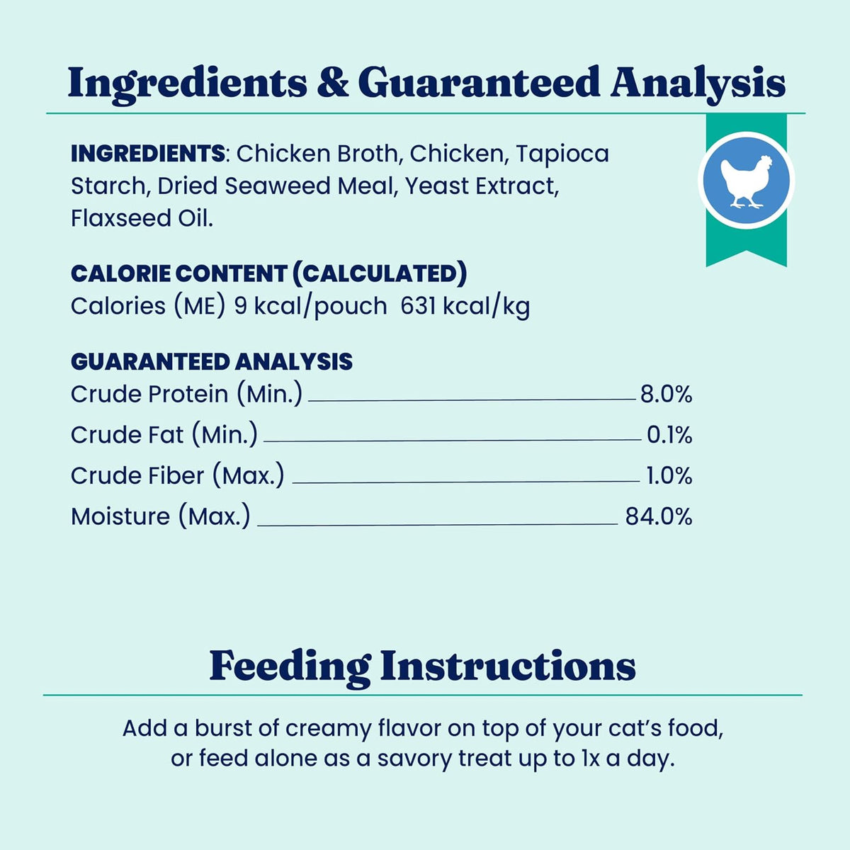 Solid Gold Lickable Cat Treats - Limited Ingredient Chicken SeaMeal(TM) Squeezable Healthy Cat Treats for Indoor Cats - Snack & Topper Squeeze Ups for Cats w/Seaweed for Gut & Immune Support - 3oz/30ct - Image 9