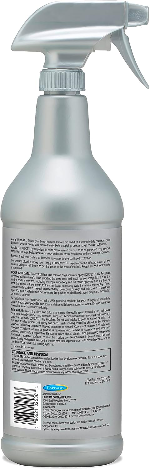 Farnam Equisect Botanical Fly Repellent for Horses, Dogs and Cats, 32 Ounces, Quart Spray (Pack of 2) - Image 11