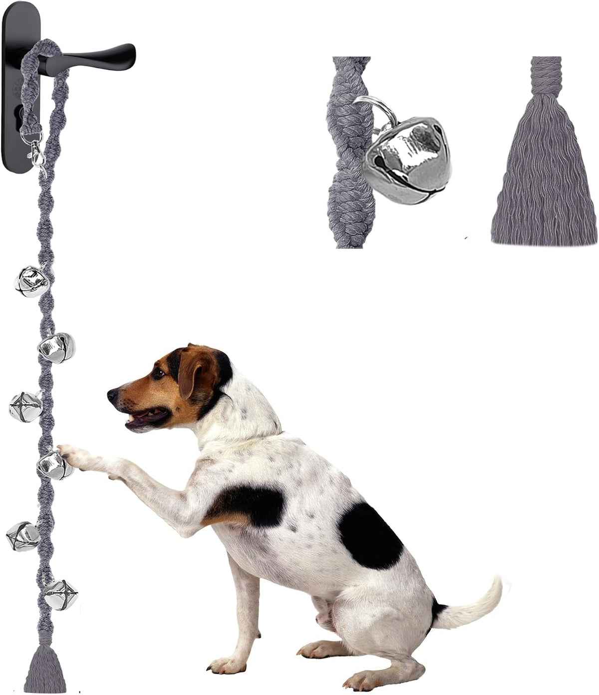 Dog Bells to Go Outside & Puppy Potty Training, Adjustable Dog Door Bell Ring to Go Potty, Handmade with Premium Yarn. Twisted Style, Beige - Image 13