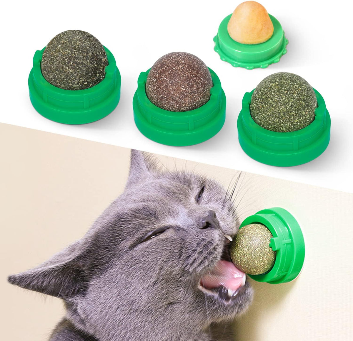 Potaroma 4-piece catnip ball set front view