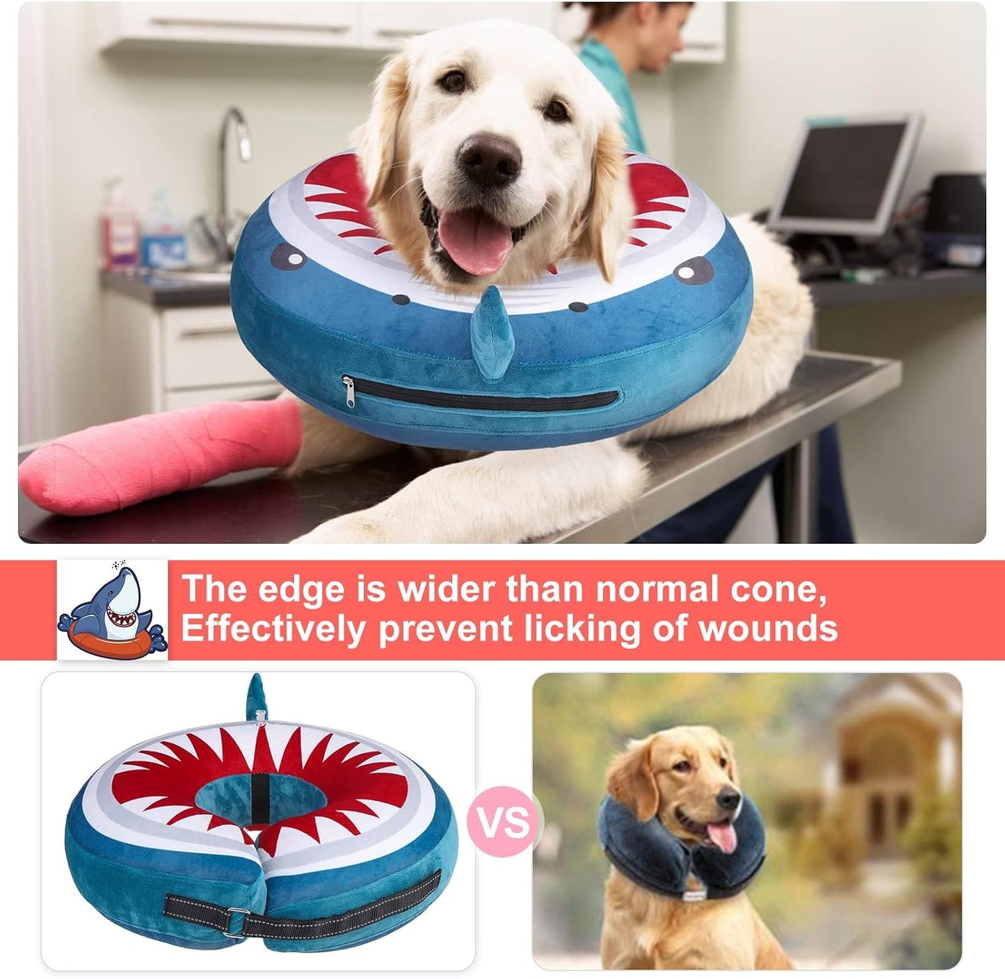 Deflated BEAUTYZOO dog neck cone alternative folded for compact storage