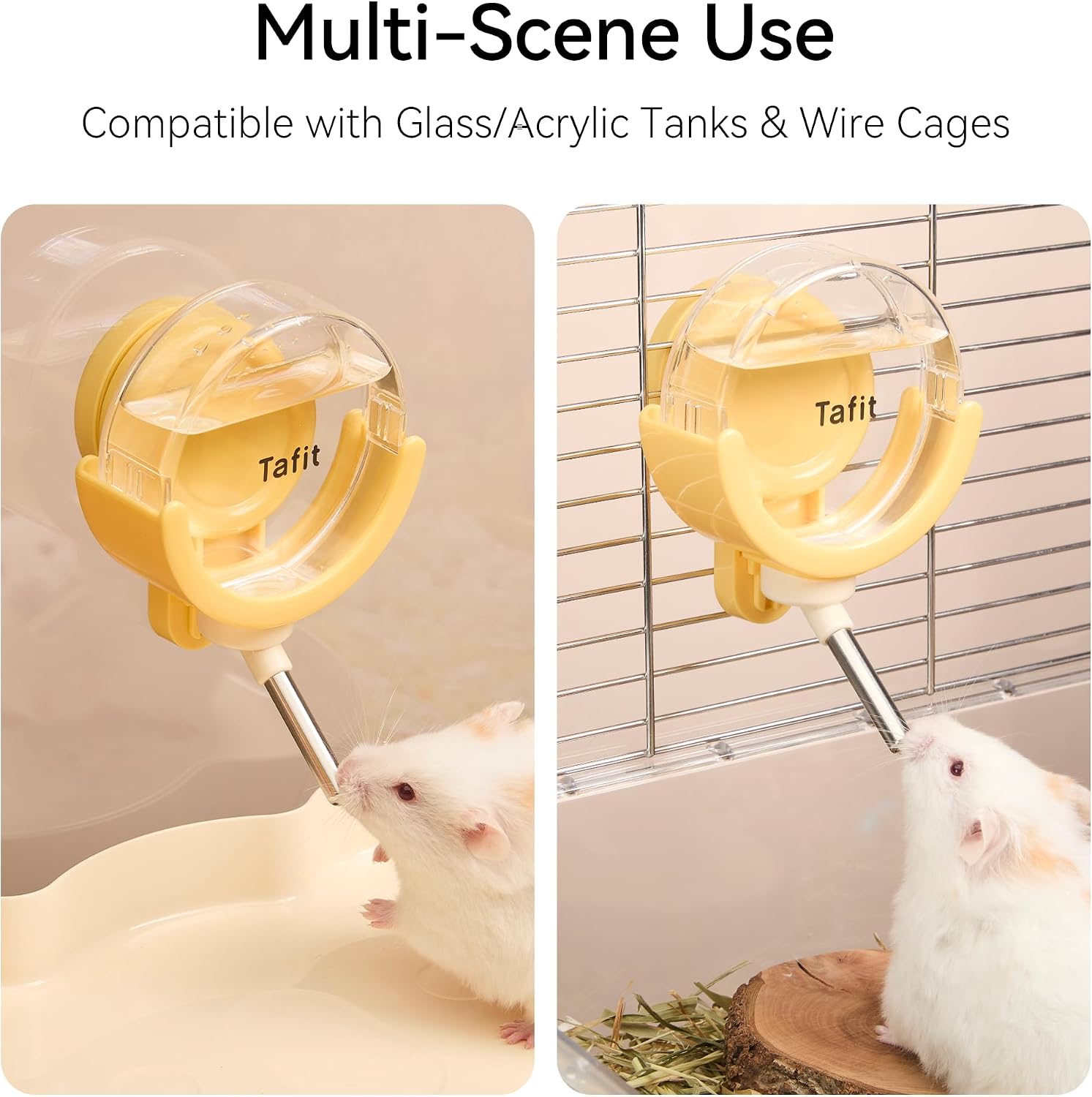 Hamster Water Bottle with Magnetic Holder, Freestanding Water Feeder for Glass Tanks, No-Drip Water Dispenser for Syrian & Dwarf Hamsters, Gerbils, Mice, Rats, Degus (White, 150ml / 5.07 fl oz) - Image 6