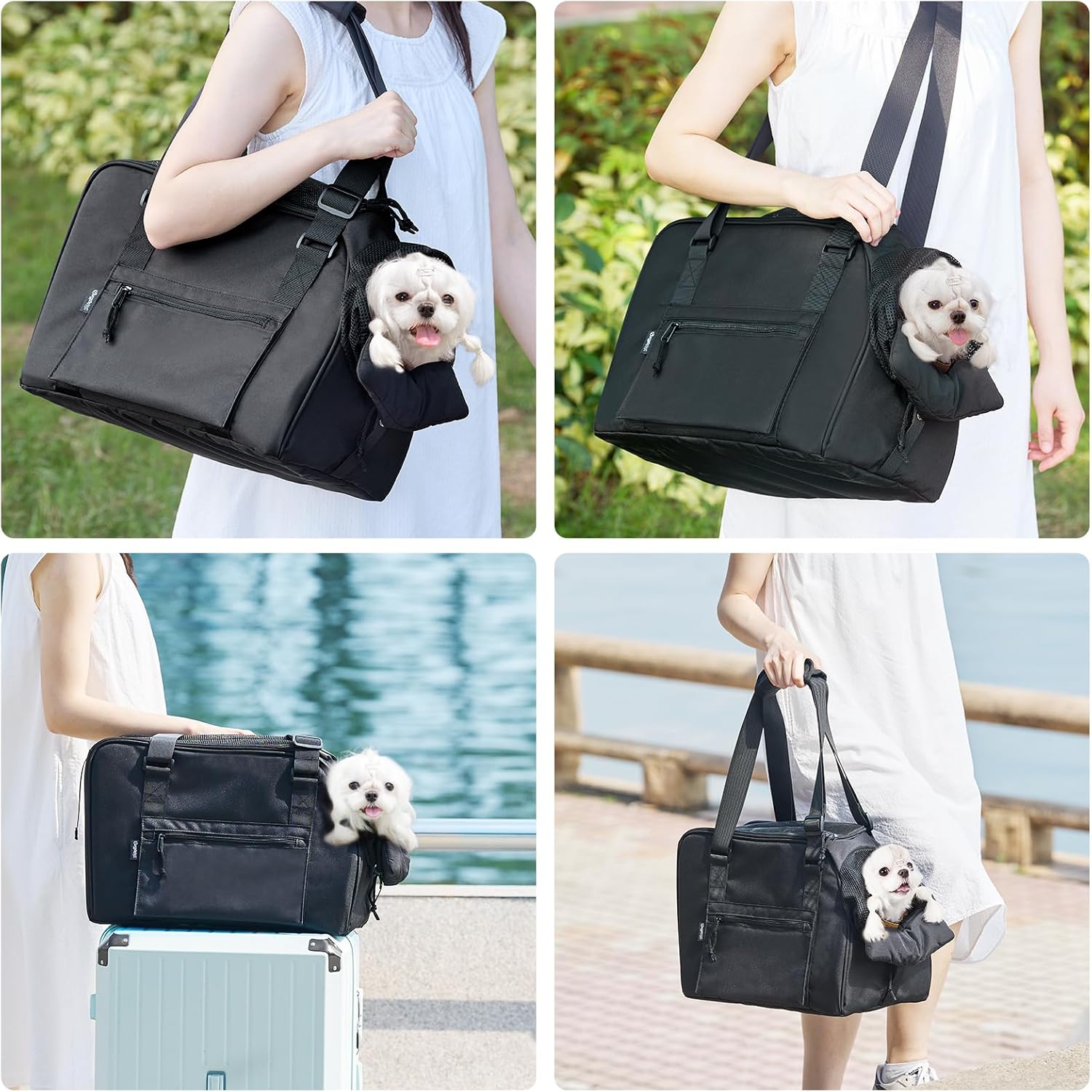 BurgeonNest dog bag exterior storage pocket detail
