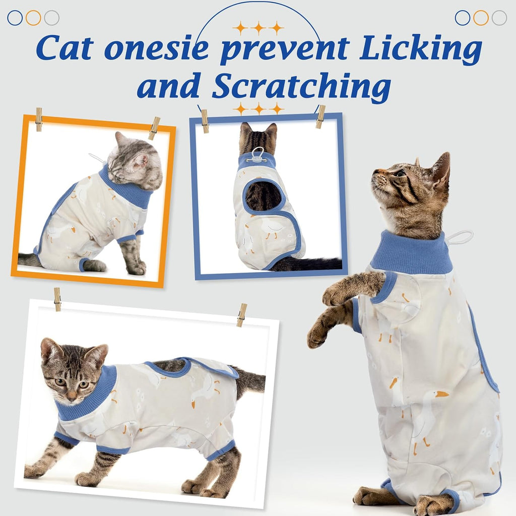 Dentrun recovery suit back view showing litter box opening