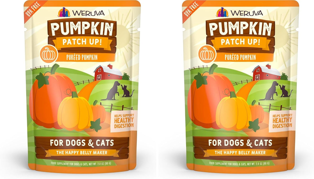 Weruva Pumpkin Patch Up!, Pumpkin Puree Pet Food Supplement for Dogs & Cats, 2.80oz Pouch (Pack of 12) - Image 12
