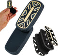 DjuiinoStar Silent Fidget Slider carbon fiber front view showing black and gold matrix pattern