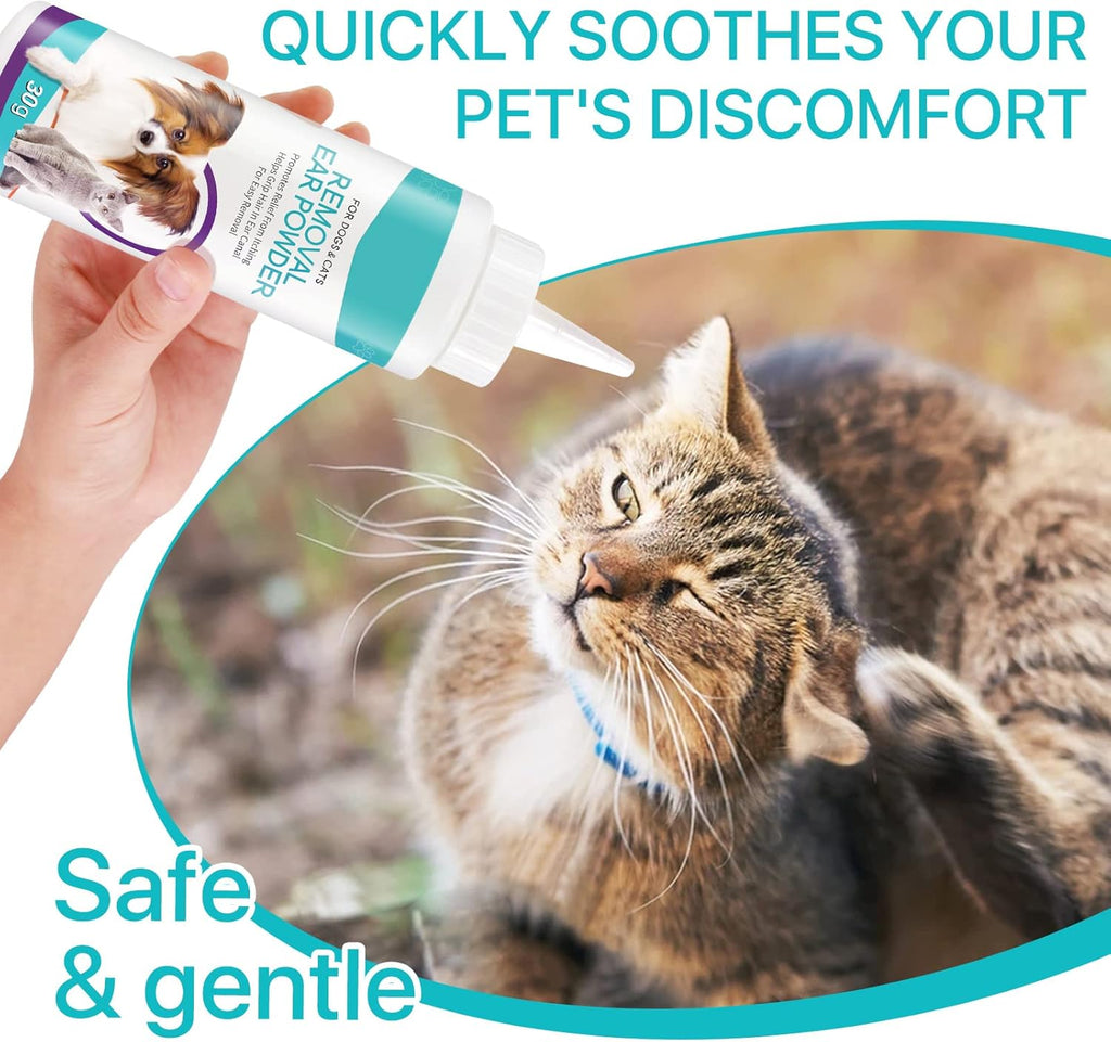 Close up of Zixaok ear cleaning powder for pets