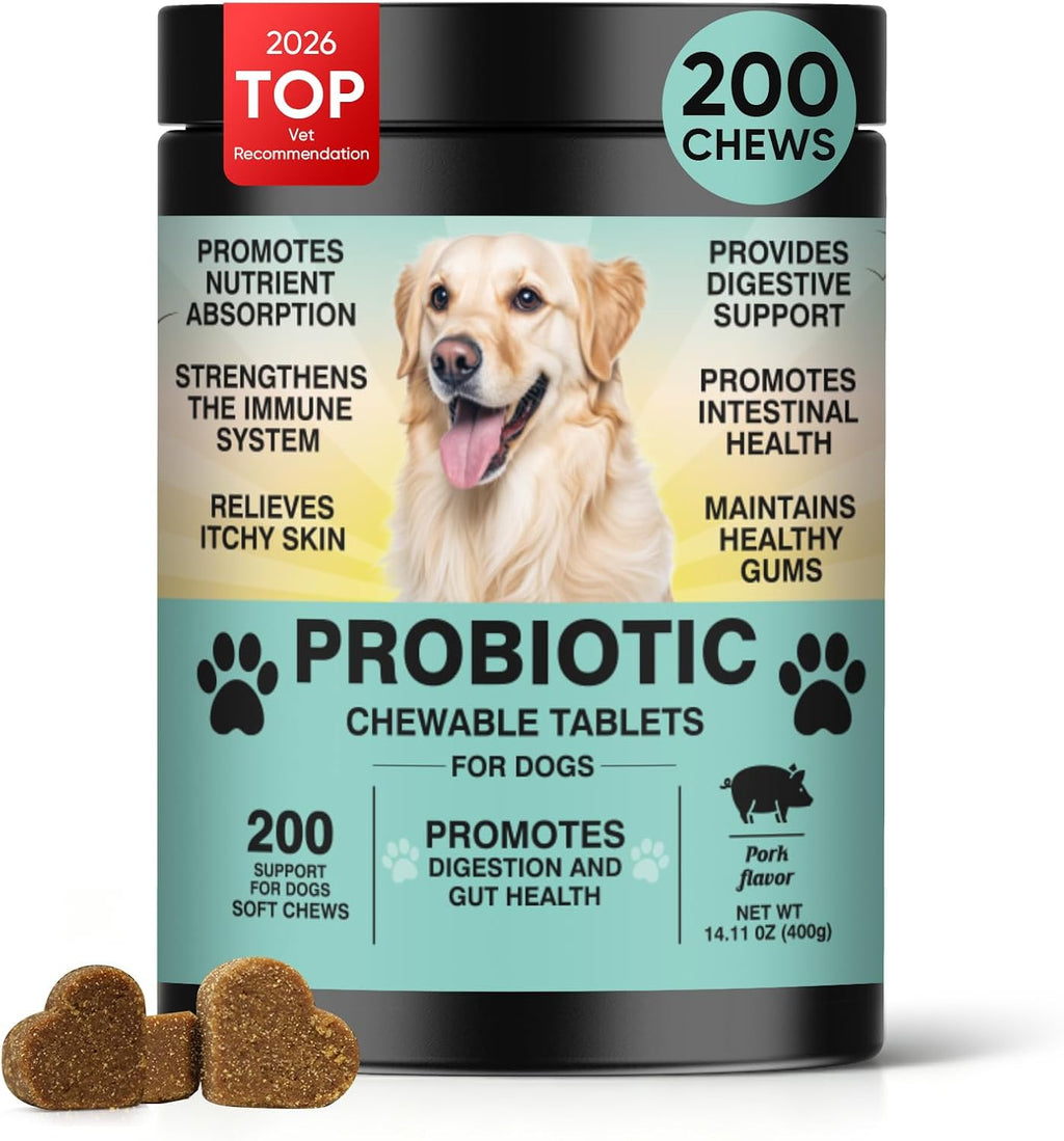 Probiotics for Dogs Gut Digestive Health Probiotic Chews for Dogs Digestive Enzymes Relieve Diarrhea Immunity Oral Problems Itching Constipation Prebiotics Dog Probiotics 200 Ct Chicken - Image 10