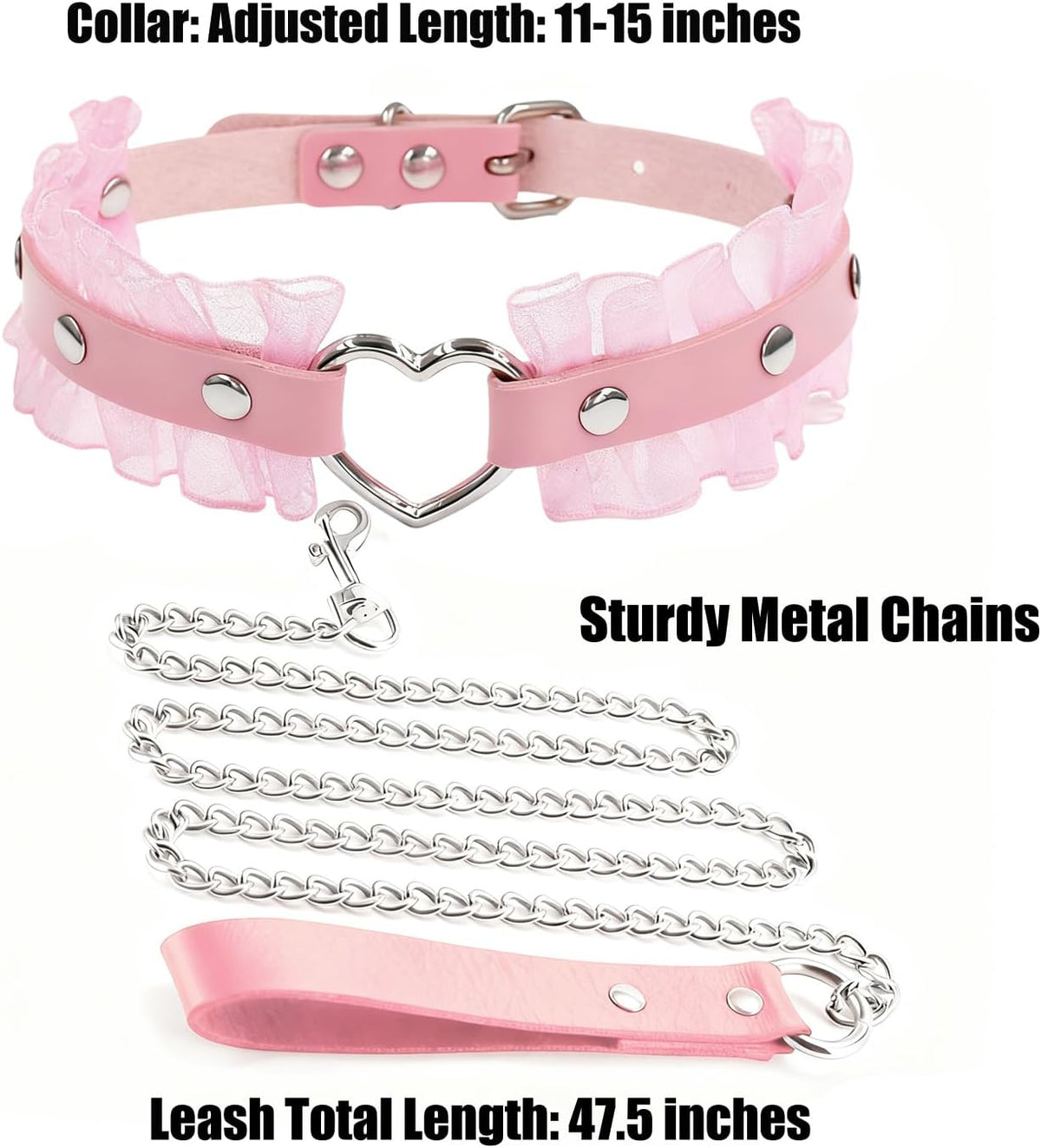 Side profile of Aufordebatis pink pet jewelry set