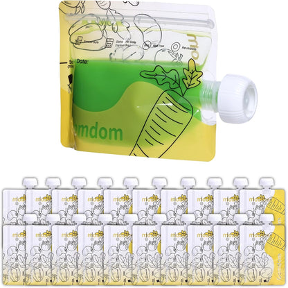 Gemdom 20 Pack Reusable Baby Food Pouches front view