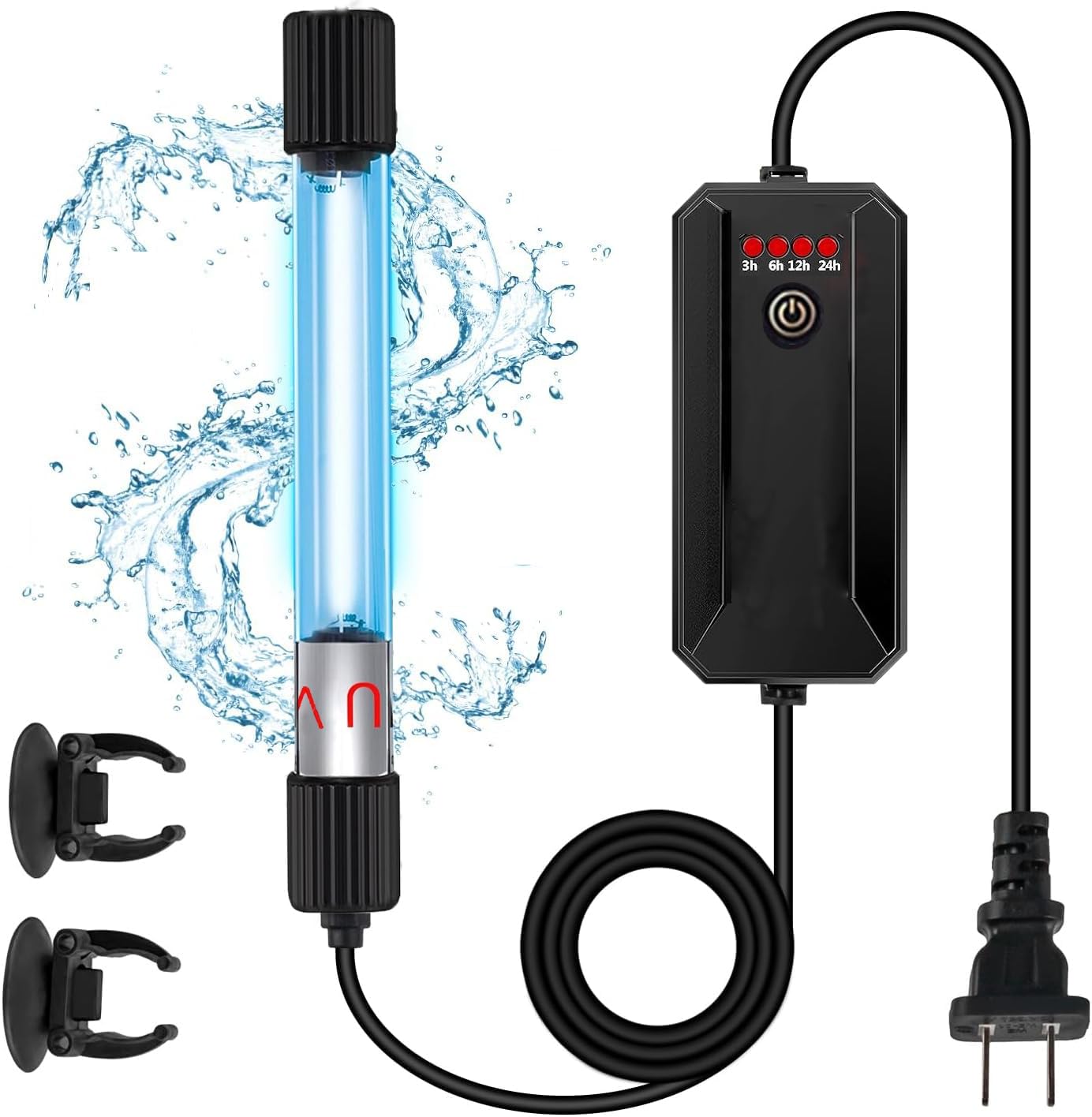 JackSuper UVC lamp packaging showing product specifications