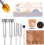 CBCJIEHUXL Tuning Forks for Healing Set front view displaying four aluminum alloy forks