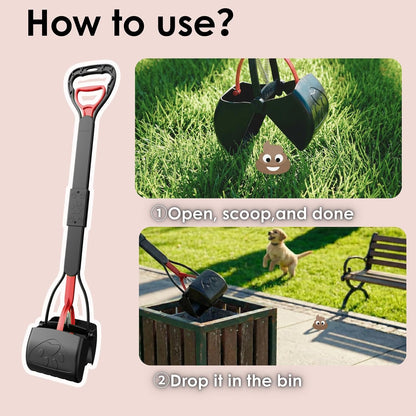 Folded view of the lightweight Timingila pet waste tool demonstrating portability on walks