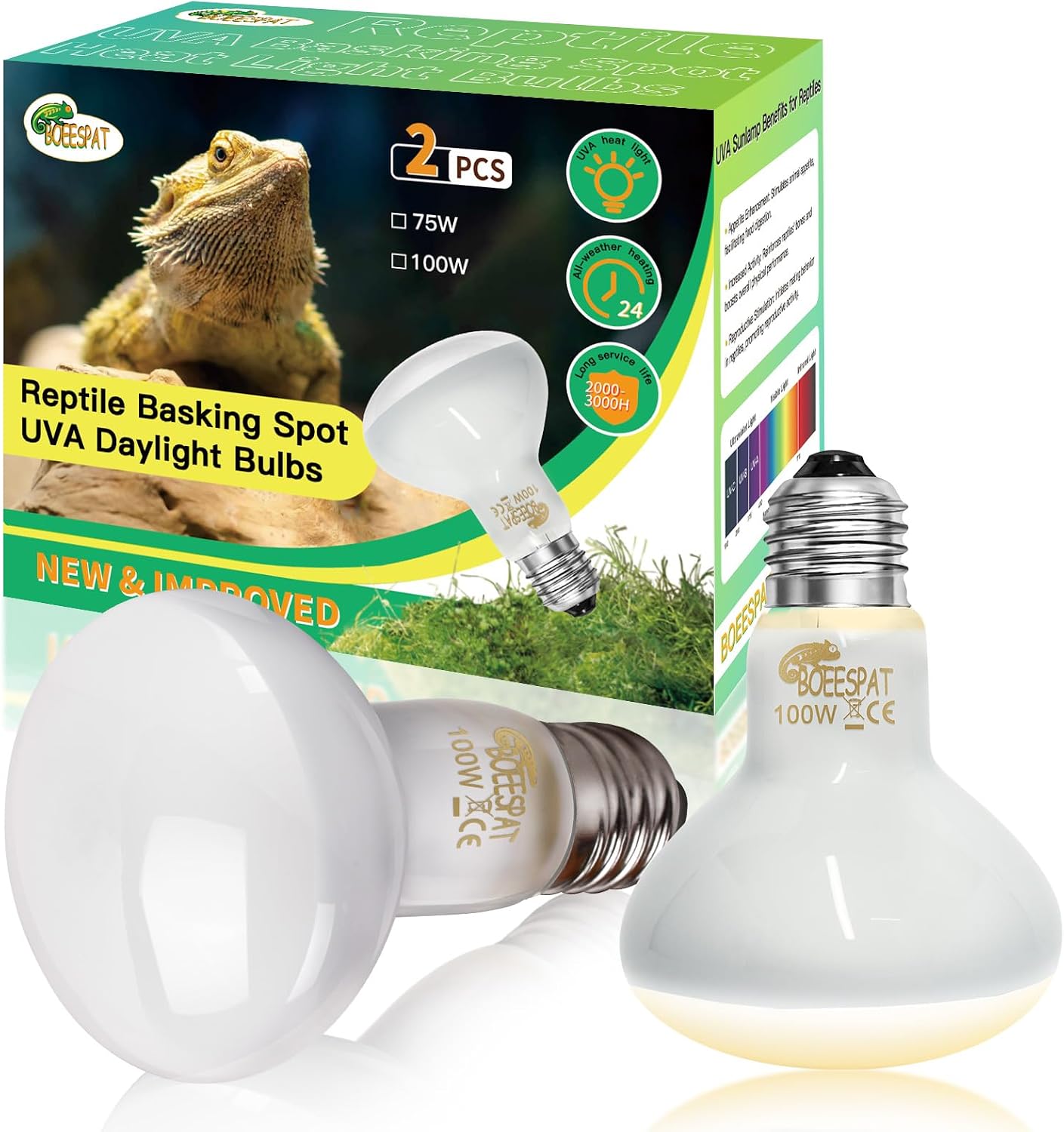 Boeespat seventy-five watt daytime radiant heat source side profile