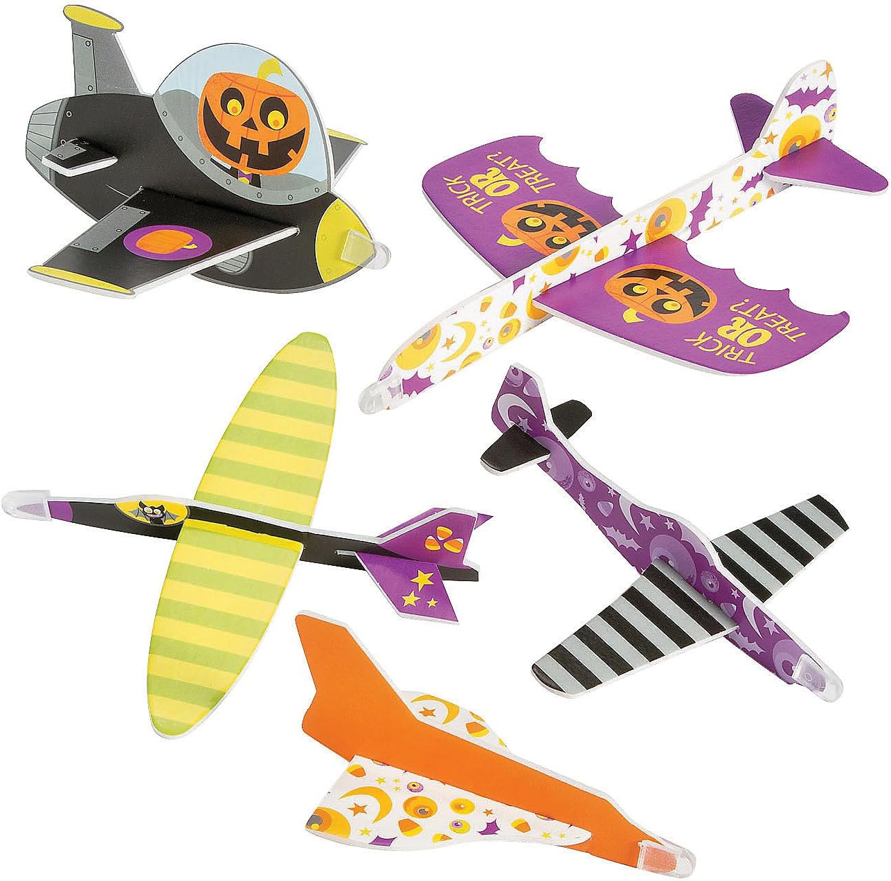 Fun Express Halloween monster foam glider toys packaged front view for party favors