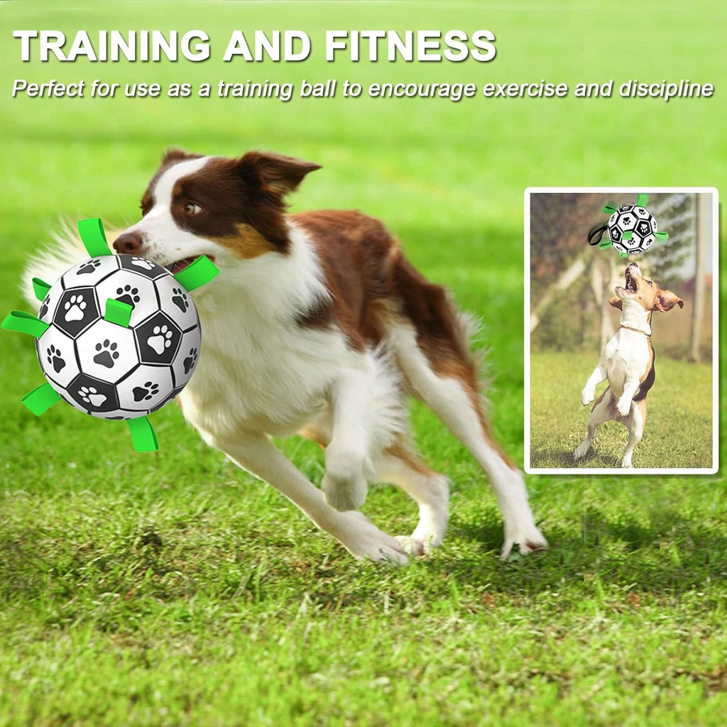 Durable nylon straps on Amasiver dog soccer ball