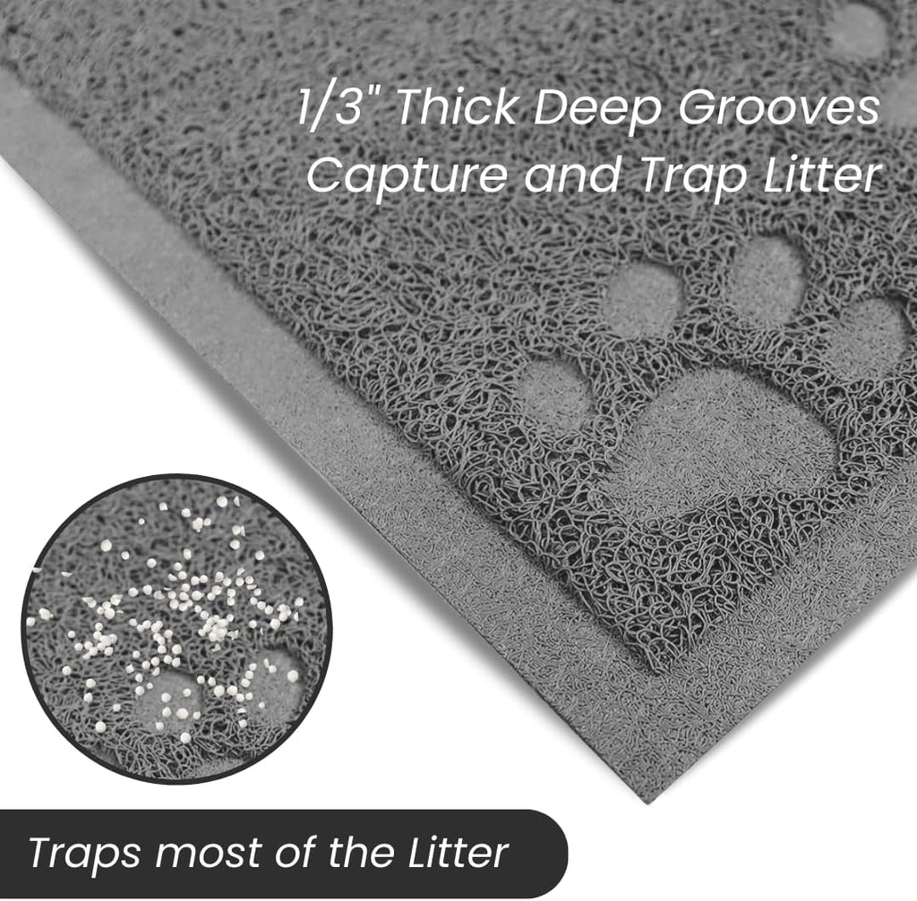 Andalus Brands grey litter trapping mat in use
