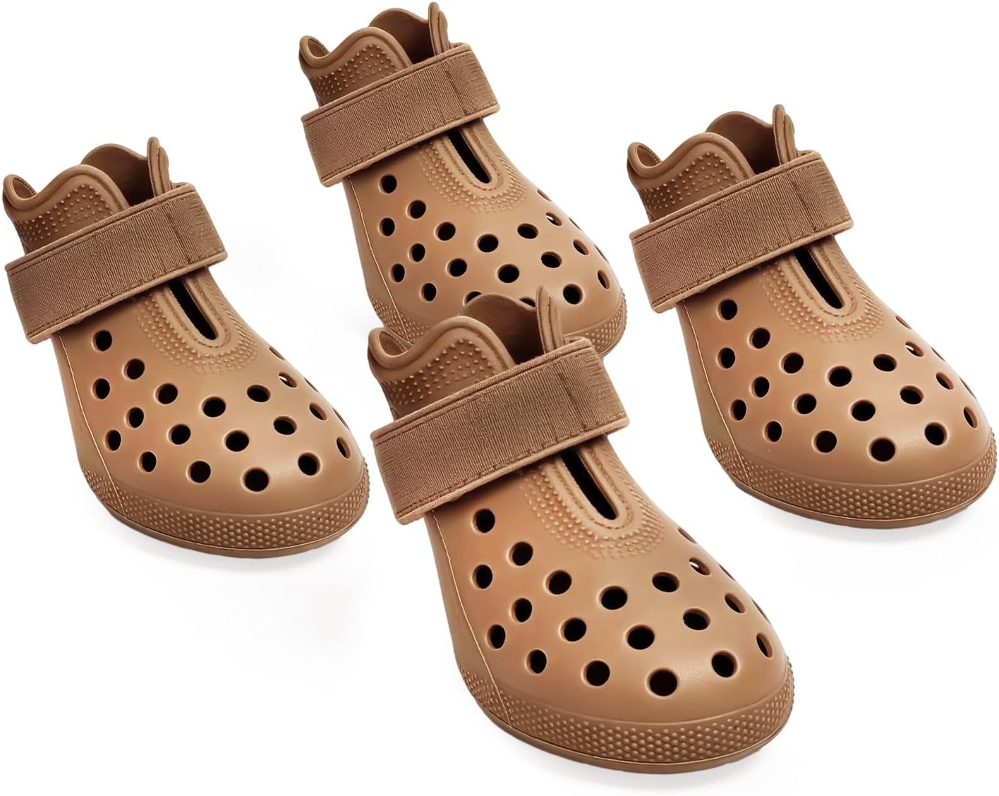 Hertiendo dog shoes for hot pavement brown front view