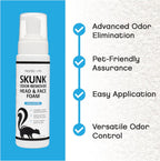 Fragrance-free skunk odor remover being applied to dog fur with gloves