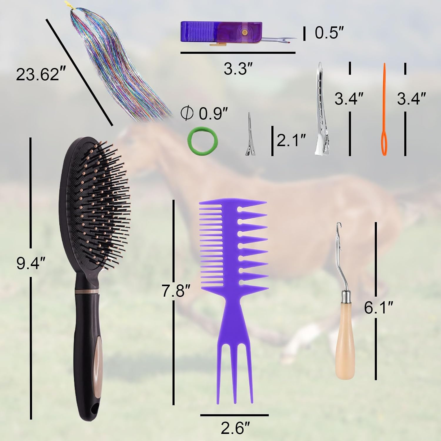 Essential supplies for dressing up horses for events