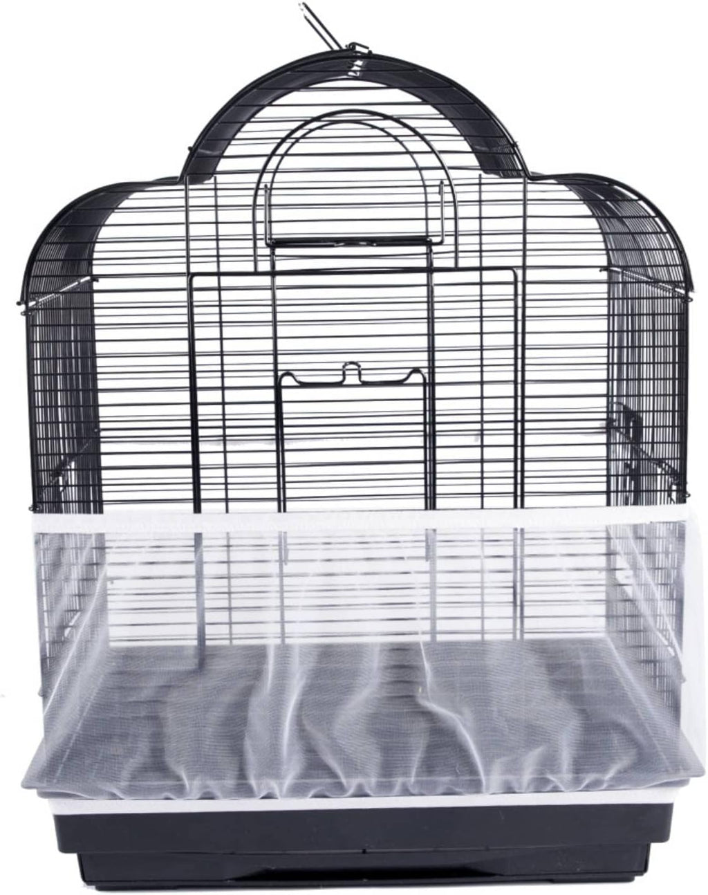Comparison of bird cage with and without Hakeeta mesh skirt