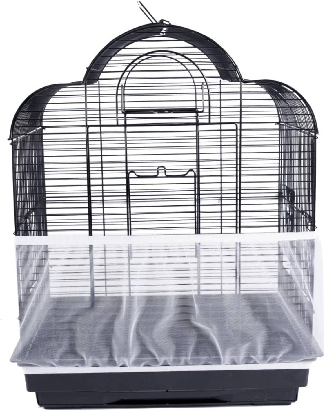 Hakeeta bird cage airy net cover package displaying the machine washable nylon material texture