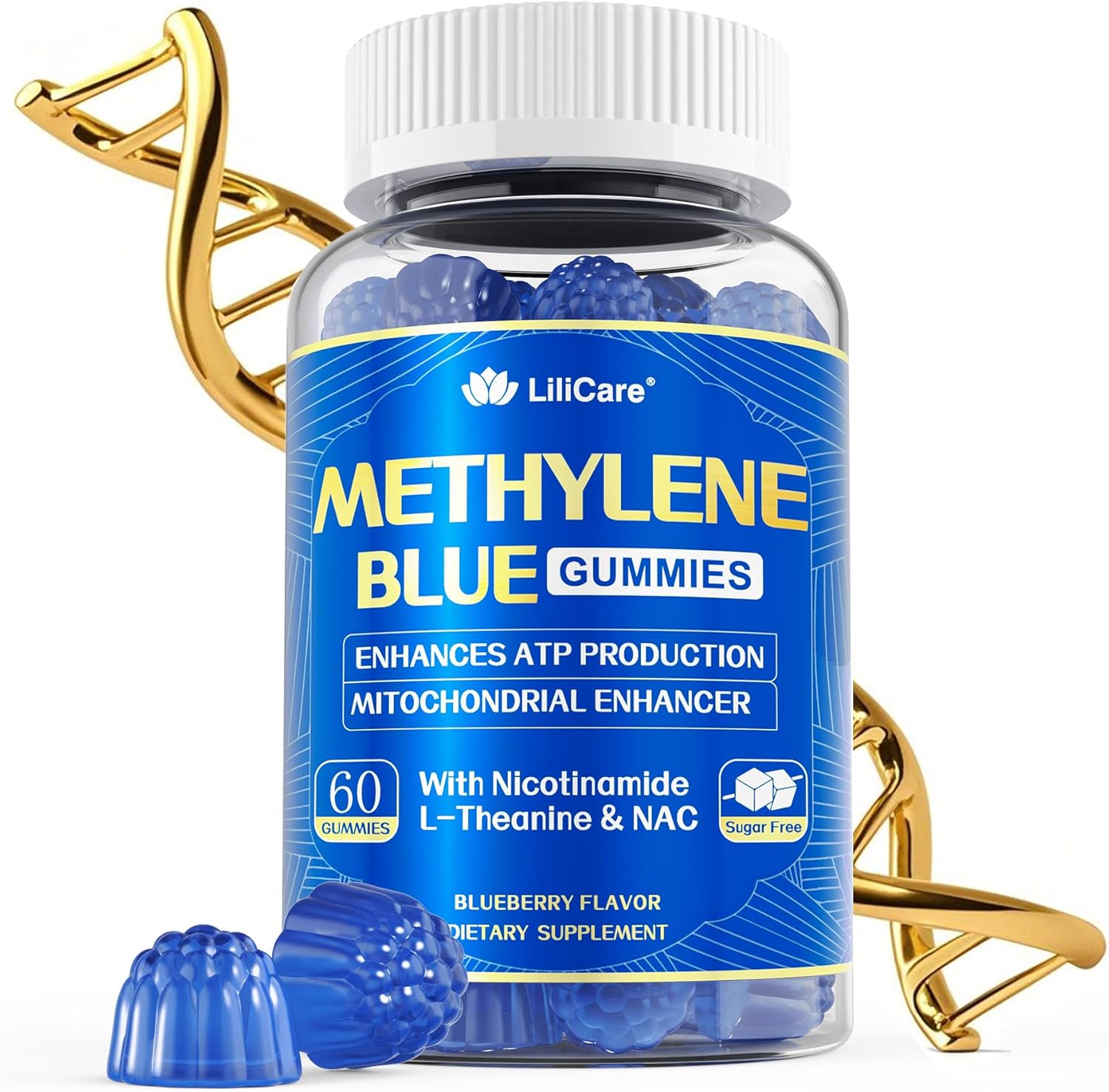 Lilicare Men's Methylene Blue Gummies 7mg bottle front view