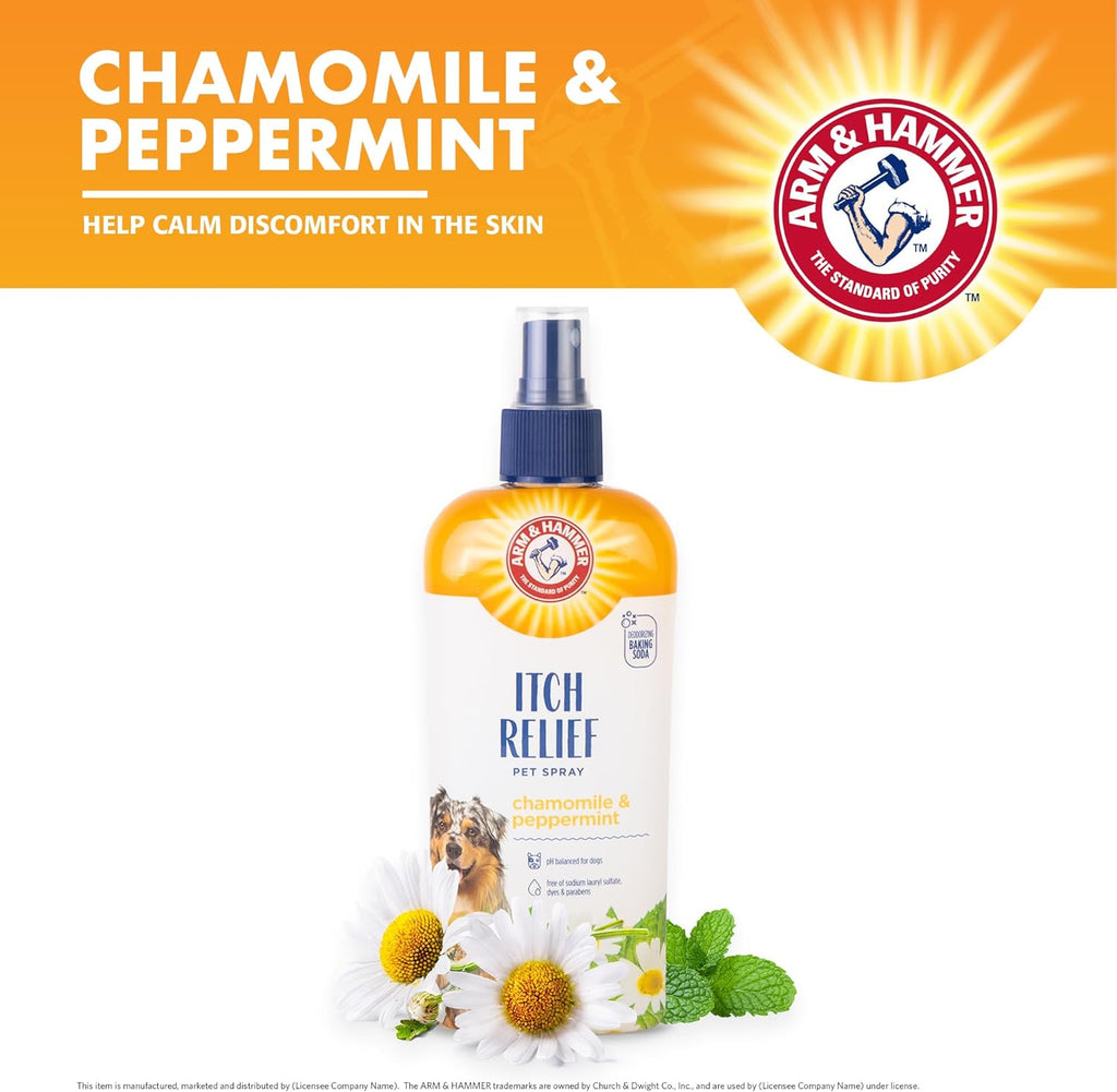 No rinse chamomile and peppermint dog grooming spray packaging.