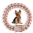 Cuban Dog Chain Collars, Silver Crystal Pet Necklace, Metal Pet Necklace with Safety Buckle Lock, for Small Medium Large Dogs Cats (12 Inch) - Image 9