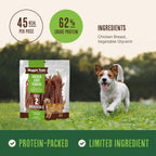 Real chicken breast jerky treats for adult dogs close up
