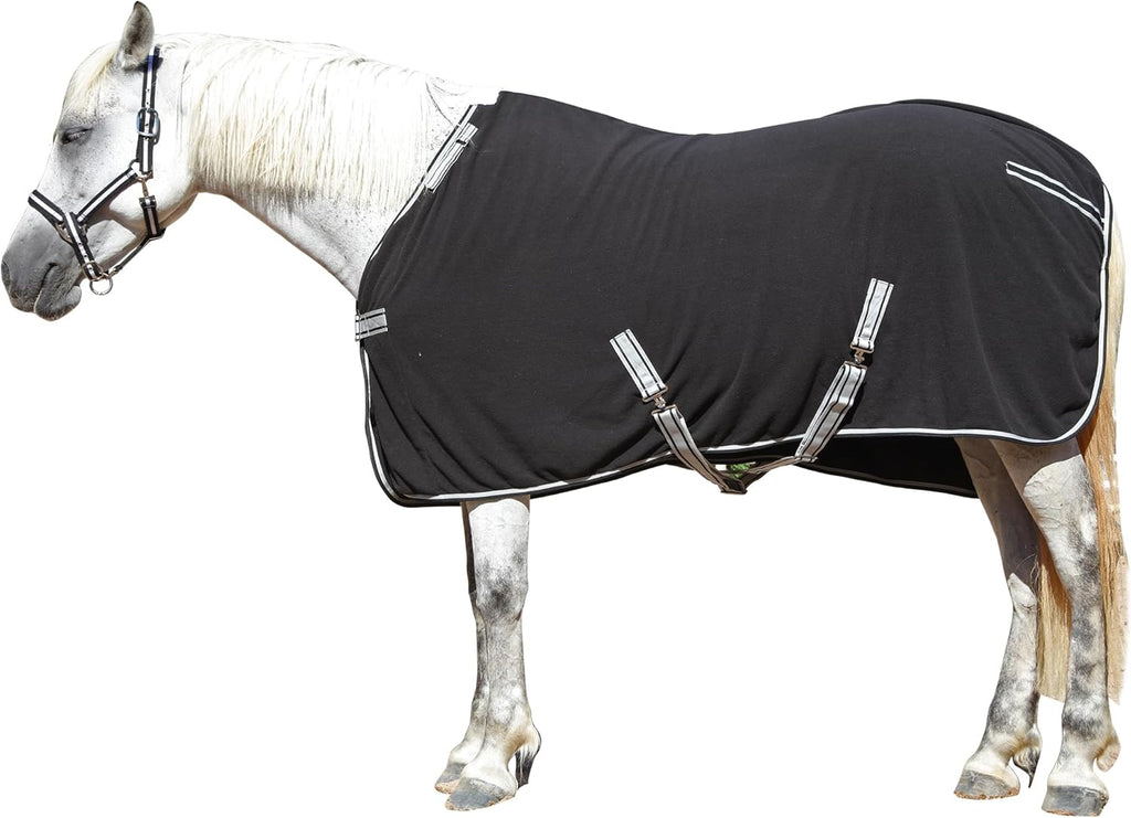 Gallopoff horse fleece cooler blanket black front view