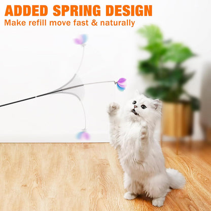 Five piece replacement feather refills for JXFUKAL interactive cat toy