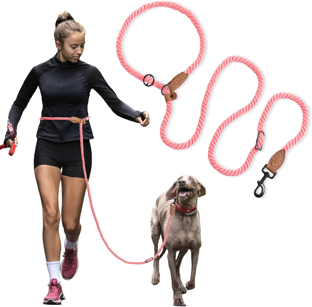 Mile High Life Double Dog Leash - Hands Free, Multifunctional Dual Dog Leash, 360 degrees Swivel, Leather Tailored Connection for Two Dogs (Black Khaki, 8FT) - Image 11