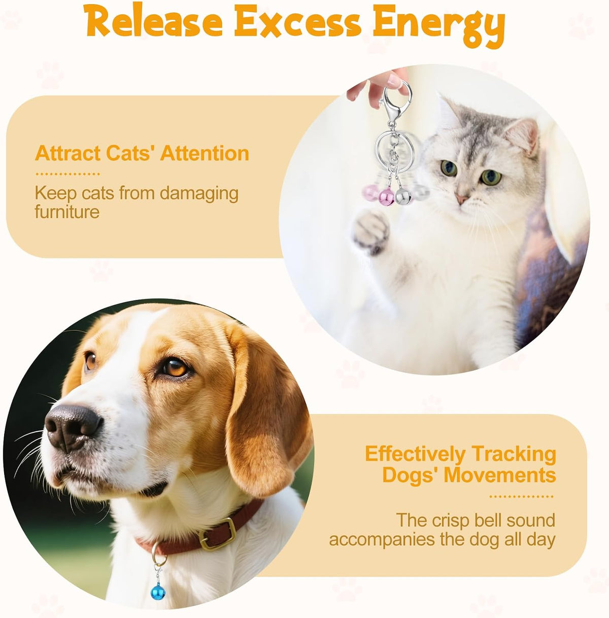 Kerros durable alloy steel anti lost pet tracking bell dimensions and close up detail