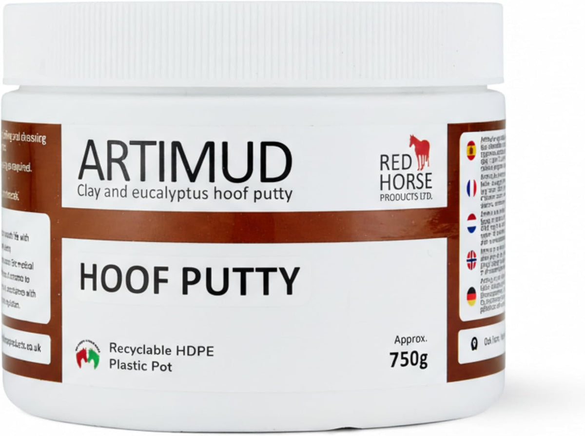 Red Horse Products Artimud 750 Grams front tub view genuine equine hoof putty